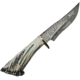 Rite Edge Skinner Knife, 6.5 Damascus steel skinner blade, Elk stag handle with turquoise inlay, RU-EKDMB3
