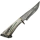 Rite Edge Skinner Knife, 6.5" Damascus steel skinner blade, Elk stag handle with turquoise inlay, RU-EKDMB3