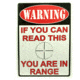 River's Edge 12in.x17in. Weatherpoof Rolled Edge Tin Sign, You Are In Range 184622