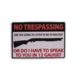 River's Edge 12in.x17in. Weatherpoof Rolled Edge Tin Sign, No Trespassing 12 Gauge, 16in. Description 184631