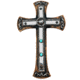 River's Edge Hand-Painted Poly Resin Cross, Mirrored Western w/ Horse, 9in. W x 2in. H x 14in. D 184001