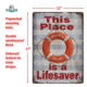 Rivers Edge Tin Sign, Lifesaver, 12 x 17 in, 4501