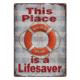 Rivers Edge Tin Sign, Lifesaver, 12 x 17 in, 4501