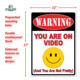 Rivers Edge Tin Sign, Warning On Video, 12 x 17 in, 2262