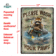 Rivers Edge Tin Sign, Wash Your Paws, 12 x 17 in, 1436