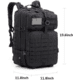 Roaring Fire 45L Tactical Backpack, Black, 19.6x11.8x11.8 inch, RF096 BK