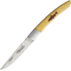Robert David 0212BUI Thiers Knife, 3.75in Satin 12C27 Sandvik SS Clip Point, Olive Wood Handle, T0212BUI PT3 SALMON