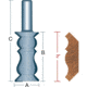 Roman Carbide 2in Crown Moulding 1/2in Shank DC1520