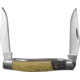 Roper Knives Rattler Muskrat Folding Knife, Satin finish 1065 carbon steel twin clip blades, Black and green micarta handle, RP0007CMG