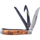 Roper Knives Trapper Three Blade Folding Knife, Satin 1065 Carbon Steel Clip, Saw, Guthook Blades, Zebra Wood Handle, SS Bolster, RP0098ZWD