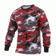 Rothco Long Sleeve Colored Camo T-Shirt, Red Camo, Small, 3173-RedCamo-S