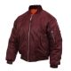Rothco MA-1 Flight Jacket - Mens, Maroon, Small, 7327-Maroon-S
