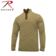 Rothco 3-Button Sweater With Suede Accents, Khaki, 2XL, 3805-Khaki-2XL