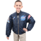 Rothco NASA MA-1 Flight Jacket, Kids, Blue, Large, 7063-330