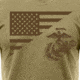 Rothco US Flag / USMC Eagle, Globe, &amp; Anchor T Shirt, Coyote Brown, Medium, 54280-CoyoteBrown-M
