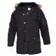 Rothco Vintage N-3B Parka, Black, Small, 9963-Black-S