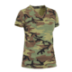 Rothco Womens Long Length Camo V-Neck T-Shirt, Woodland Camo, Extra Small, 5653-WoodlandCamo-XS