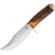 Rough Rider .45 Bowie Knife, 10in Overall, 5.5in Satin SS Clip Point Blade, Stag Bone Handle, Brass Guard, RR1939