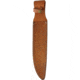 Rough Rider Bowie Micarta Coffin Handle Knife, 16.25in Overall, 10.5in Satin SS Blade, Black Micarta Handle, Brass Guard, Brown Leather Sheath, RR1643 / 1088