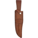 Rough Rider Bowie Wood Knife, 14.5in Overall, 9in Satin SS Clip Point Blade, Brown Wood Handle, Brass Guard, Brown Leather Sheath, RR2007 / SM1083