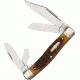 Rough Rider Four Blade Stockman  Fold Knife, Clip, spey and sheepsfoot blade, Amber jigged bone handle RR1355