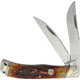 Rough Rider Jumbo Trapper Brown Stag Bone Folding Knife, Mirror SS Clip And Wharncliffe Blades, Brown Stag Bone Handle, KB283R