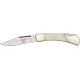 Rough Rider Lockback 3 3/4in Fold Knife, SS clip point blade, White smooth bone handle RR192