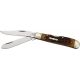 Rough Rider Lockback Trapper Fold Knife, 440 SS clip and spey blade, Amber jigged bone handle RR1069