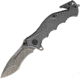 Rough Rider Tactical Rescue Linerlock Folding Knife,3.25in,Standard Edge,Stonewash,Gray,Aluminum Handle RR1593