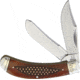 Rough Rider Tobacco Road Bow Trapper Folding Knife, Mirror SS Clip/ Spey Blades, Tobacco Bone Handle, KB27R