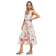 Roxy In The Mood For Dance Wrap-Front Midi Dress - Womens, Ivory Cream New Flowers, Small, ERJWD03336-TFM6-S