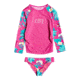 Roxy Magical Sea Long Sleeve UPF 50 Rashguard Set - Girl's, Pink Flambe Sunnypla, 4, ERLWR03140-MLB6-4