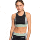 Roxy Fitness Pt Crop Top Bra - Women's, True Black Beetle Stripes, Medium, ERJX303976-KVJ5-M