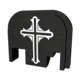 Bastion Glock Cross Slide Back Plate, Black and White, BASGL-SLD-BW-CRUCFX