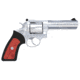 Ruger GP-100 Revolver, .357 Magnum, 5 in barrel, stainless steel frame, rubber with rosewood insert grip, revolving chamber, fixed blade front, adjustable rear, 6 round cylinder, GP-100-357-5-1-FRRMPG