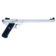 Ruger Mark II Pistol, .22 Long Rifle, 10 in barrel, stainless steel frame, black synthetic grip, blowback operated semi-auto, fixed front, adjustable rear, 10 round magazine, Mark II-22-10-1-FRRMPG