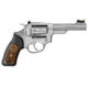 Ruger SP101 Revolver, .22 Long Rifle, 4.2 in barrel, stainless steel frame, rubber with wood insert grip, revolving chamber, fiber-optic front, adjustable rear, 8 round cylinder, SP101-22-42-1-FRRMPG