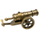 RW Minis Cannon w/Shells and Green Target Toy Model, Brass, 01.0009.01