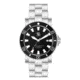 Smith &amp; Bradley Watches Atlantis A2 Ceramic Automatic Watch, 44mm Silver 316L Stainless Steel Case, Black Dial, Unisex, ATC302