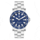 Smith &amp; Bradley Watches Atlantis A2 Ceramic Automatic Watch, 44mm Silver 316L Stainless Steel Case, Blue Dial, Unisex, ATC301