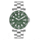 Smith &amp; Bradley Watches Atlantis A2 Ceramic Automatic Watch, 44mm Silver 316L Stainless Steel Case, Green Dial, Unisex, ATC303