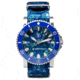 S&amp;B Watches Atlantis A2 KRYPTEK Dive Watch, Silver Case W/ Oceanus Blue Dial, 44mm, ATKR101