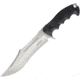 USED S-TEC Bowie G10 Fixed Blade Knife, 11.75in Overall, 7in Satin SS Clip Point Blade, Black Finger Grooved G10 Handle, Black Nylon Sheath, T228522, EDEMO1