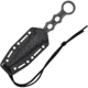 S-TEC Tactical Throwing Knife Fixed Blade Knife, 9in Overall, 2.5in Double Edge Blade, Finger Ring, One Piece Black 440 SS Construction, Black Nylon Neck Sheath, TS200BK
