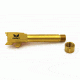 S3F Solutions Glock 43 Drop In Match Grade Barrel Threaded/ Fluted, Titanium Nitride, Gold, S3FG43T/FTiN