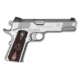 Springfield Armory 1911-A1-Loaded-Stainless Pistol, .45 ACP, 5 in barrel, stainless steel frame, checkered cocobolo grip, recoil operated semi-automatic, single-action, grip safety, manual thumb safety, 3-dot fixed, 7 round magazine, SA1911A1LDST-FRRMPG