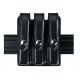 Safariland 777 Slim Triple Mag Pouch W/ Flap, 1911 Government Style, Hi Gloss Black W/ Black Plastic Snap 777-53-9PBL