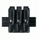Safariland 777 Slim Triple Mag Pouch W/ Flap, Glock 20 10mm 4.6in., Glock 21 .45 Cal., STX Plain Black W/ Black Plastic Snap 777-383-41PBL