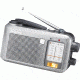 Sangean AM/FM Multi-Powered, Battery/AC/Crank Rechargeable Water-Resistant, Silver MMR-77