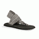 Sanuk Yoga Sling 2 Print Sandal - Womens-Charcoal/Natural Stripes-Medium-9 US
